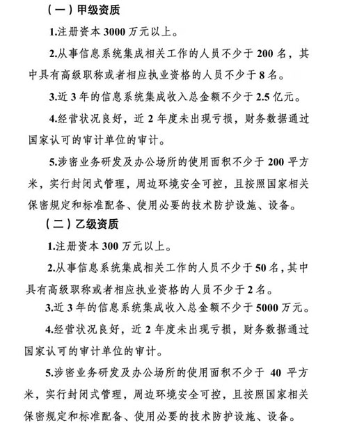 這10個(gè)條件都不滿足，你還想做涉密信息系統(tǒng)集成甲乙級(jí)？